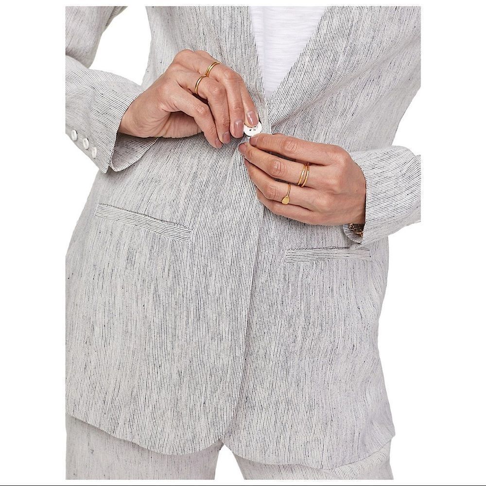 Nwot-nydj Collarless Linen-Blend Blazer (Medium) - Picture 3 of 16